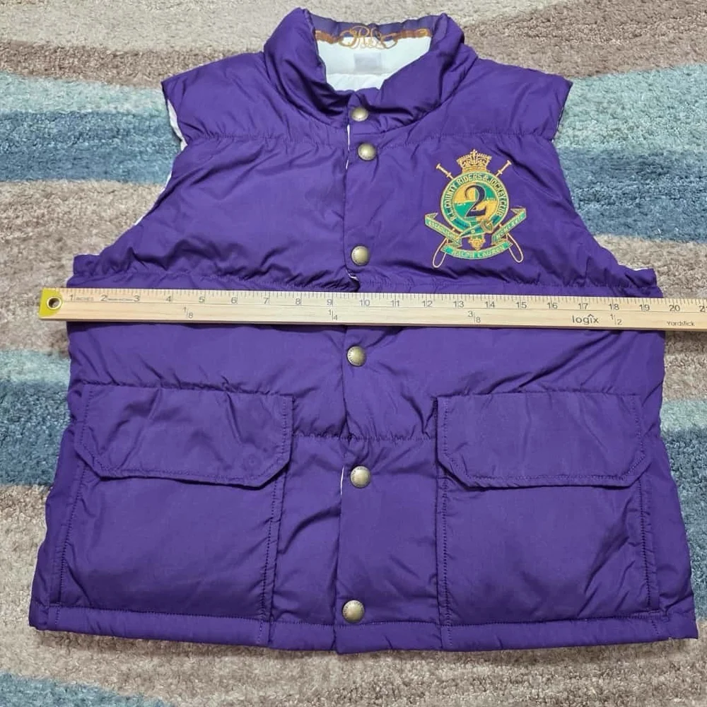 Ralph Lauren County Riders Jockey Club Vest Pony Reversible Down Vest YOUTH XL